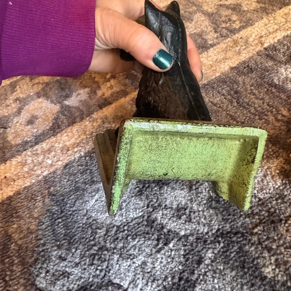 Vintage Charming Black and Green Scottie Dog Bookends - Picture 3 of 8